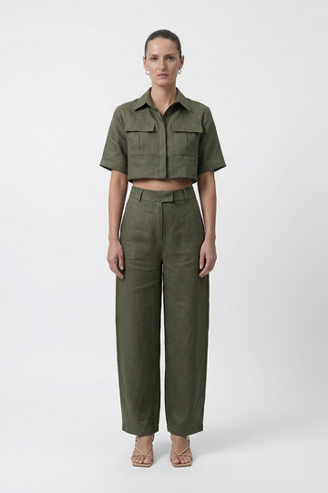 Valeria Cargo Crop - Olive Tops parentezi XS Olive