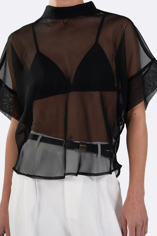 Scarlett Sheer Top - Black Tops Parentezi