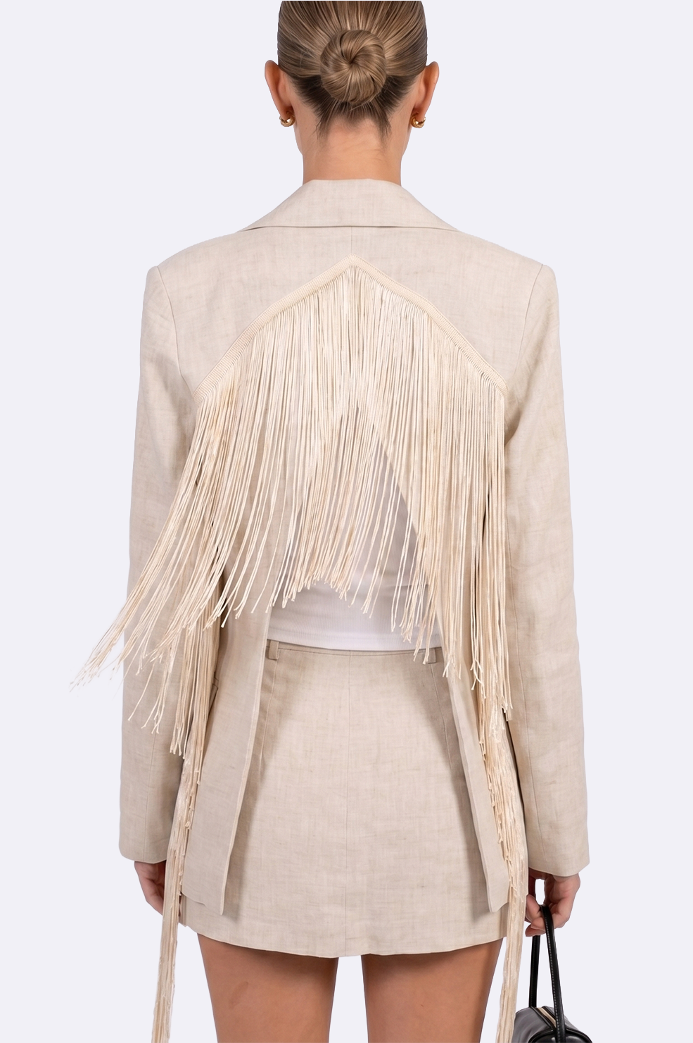 Vivienne Linen Fringe Blazer Blazer Parentezi