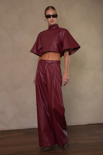Mara Faux Leather Top Tops Parentezi