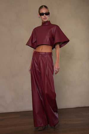 Mara Faux Leather Top