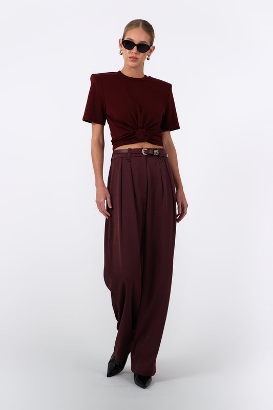 May Knot Tee - Burgundy