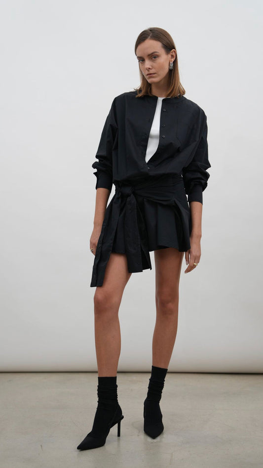 SIENNA SHIRT DRESS - BLACK