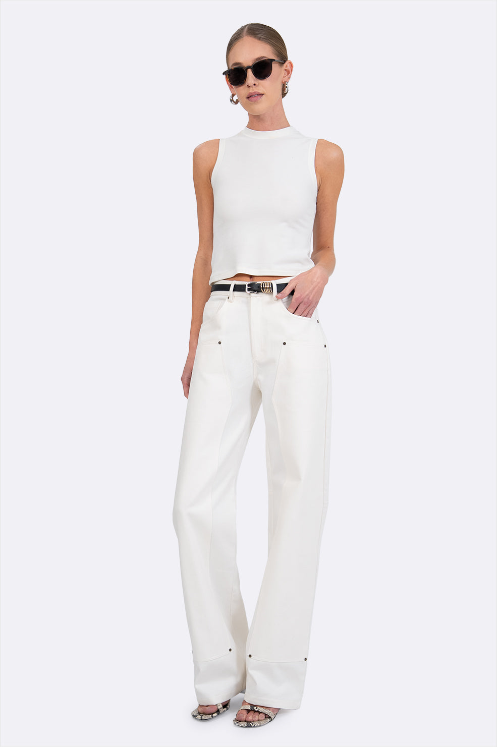 Lara Denim Pant - Ivory Pants Parentezi