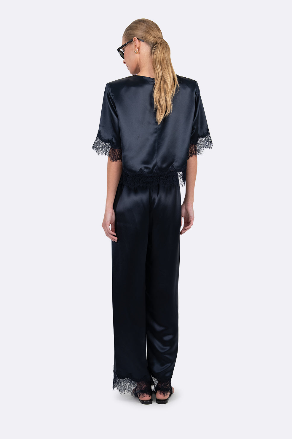 Midnight Satin Top Tops Parentezi