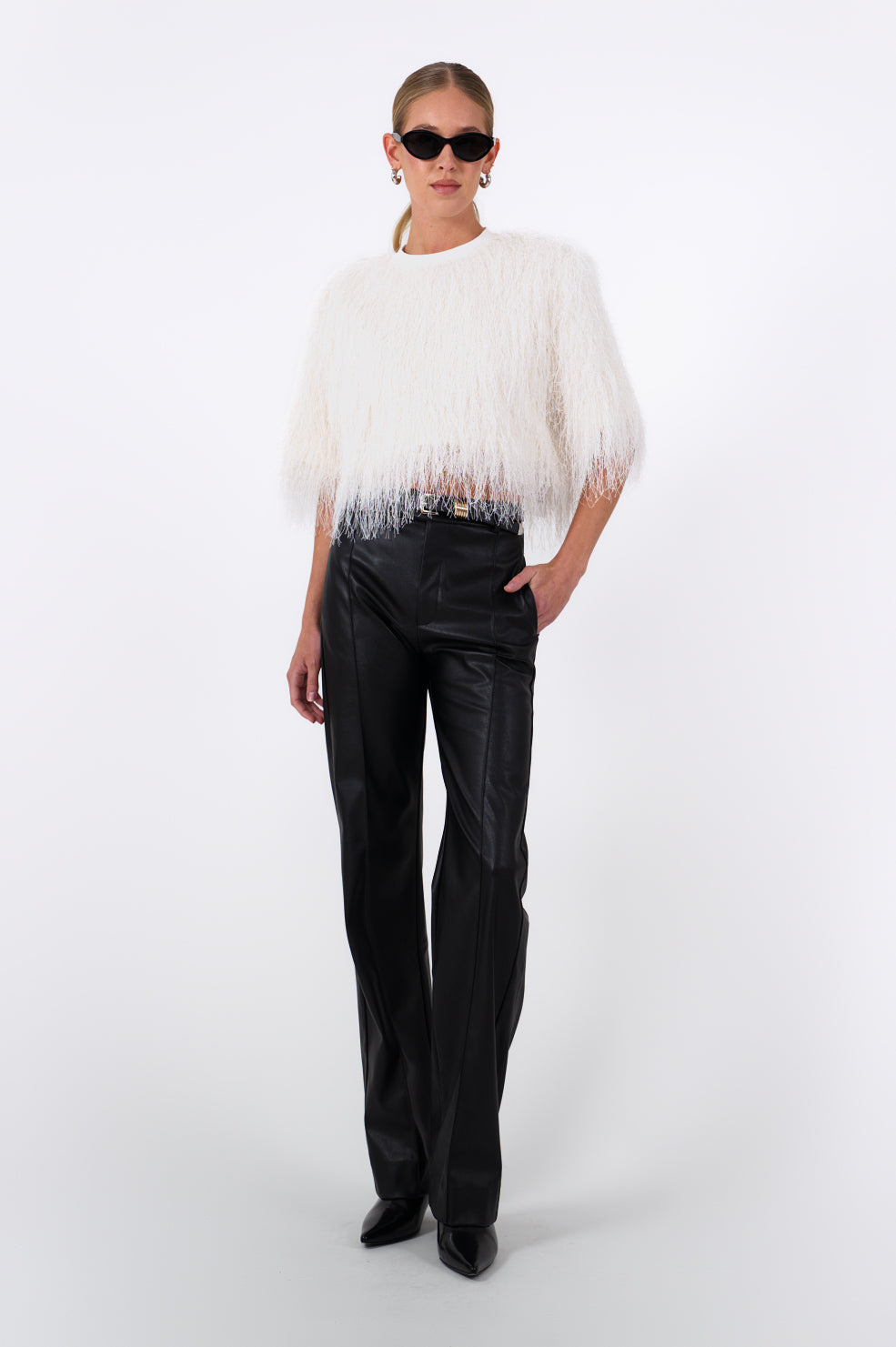 Emma Fringe Tee- White Tops Parentezi