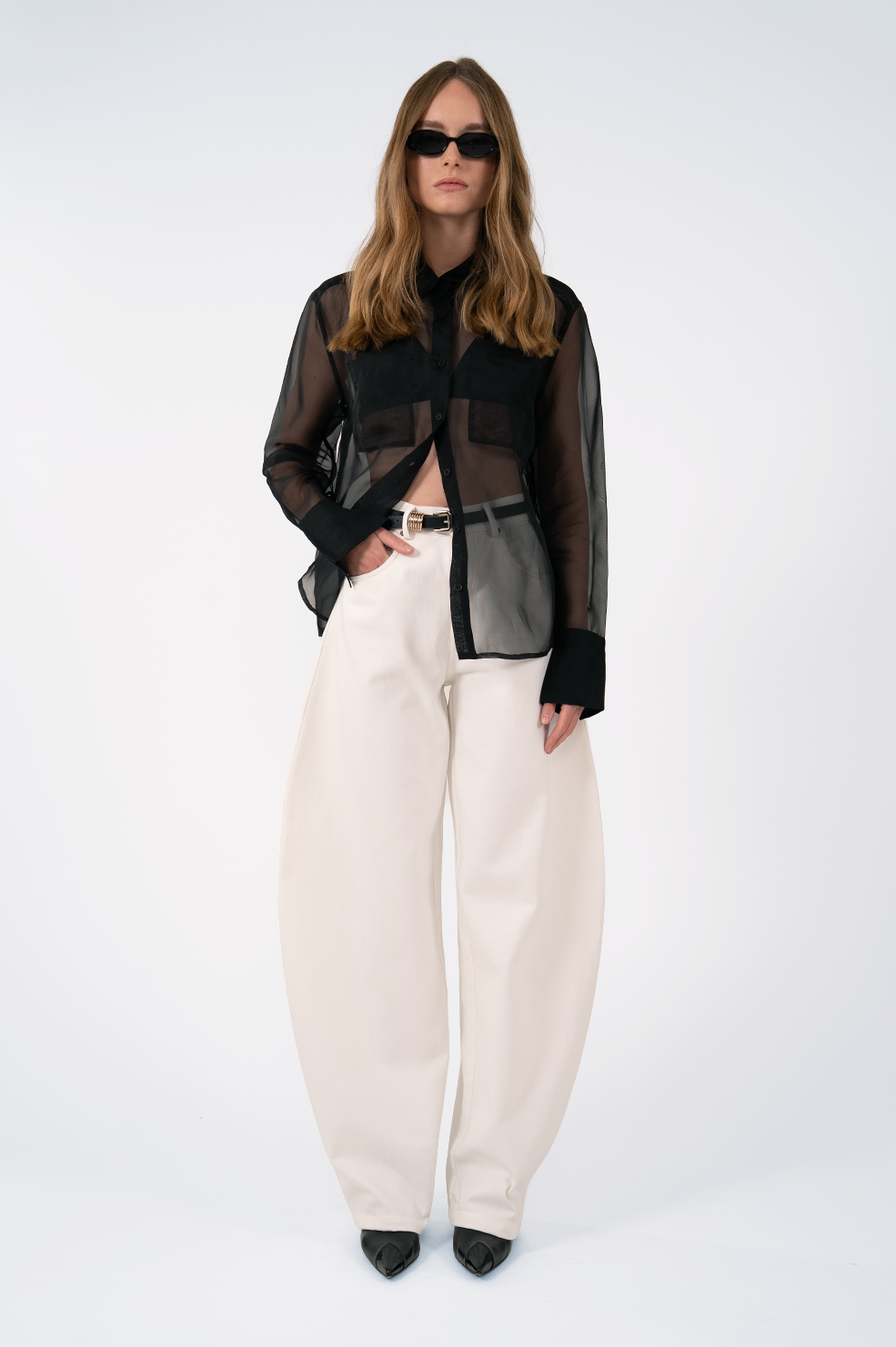 Haze Sheer Blouse - Black Tops Parentezi