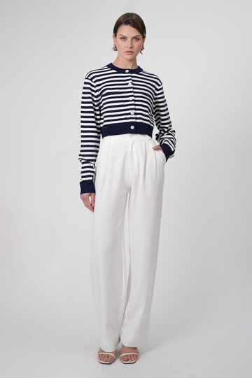 Antonella Crop Cardigan - Stripes