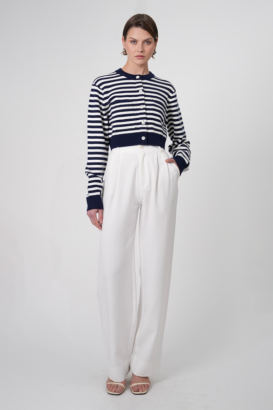 Antonella Crop Cardigan - Stripes