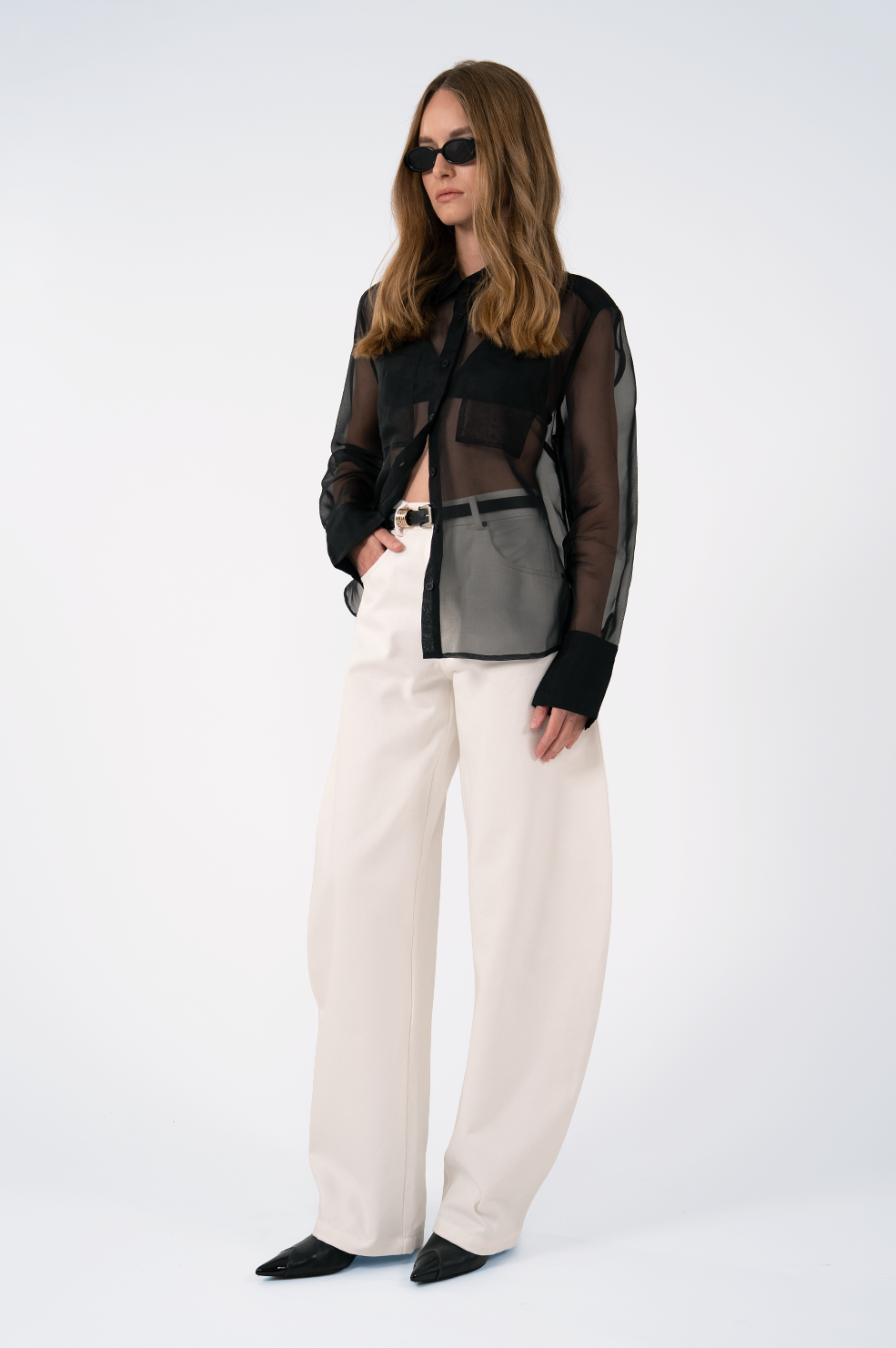 Haze Sheer Blouse - Black Tops Parentezi
