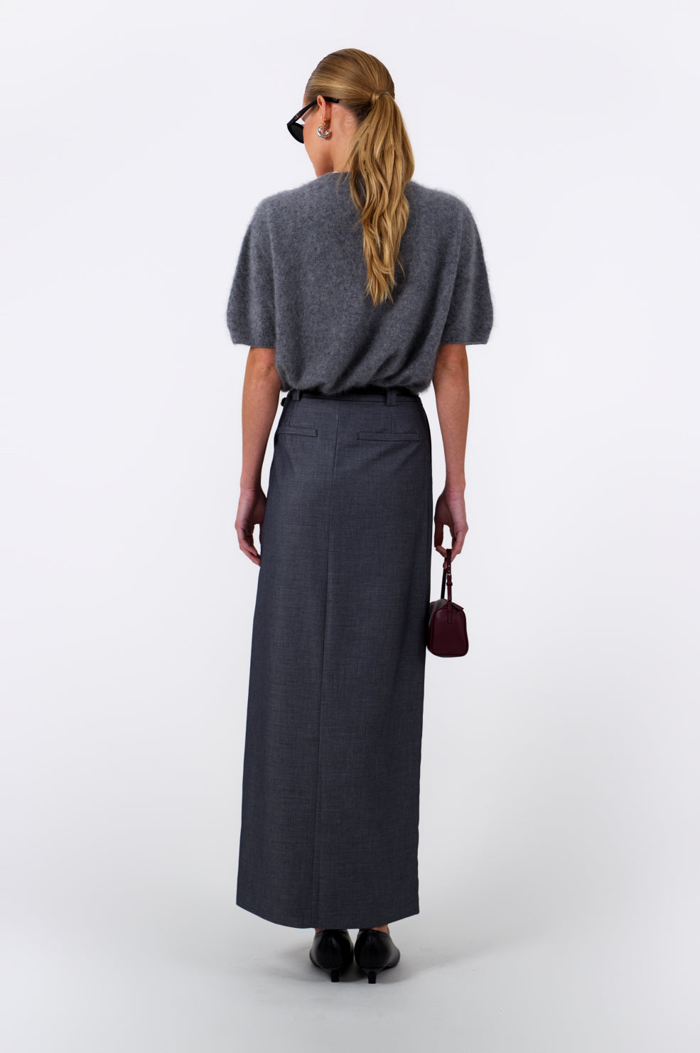Savannah Cashmere Tee - Grey Tops Parentezi