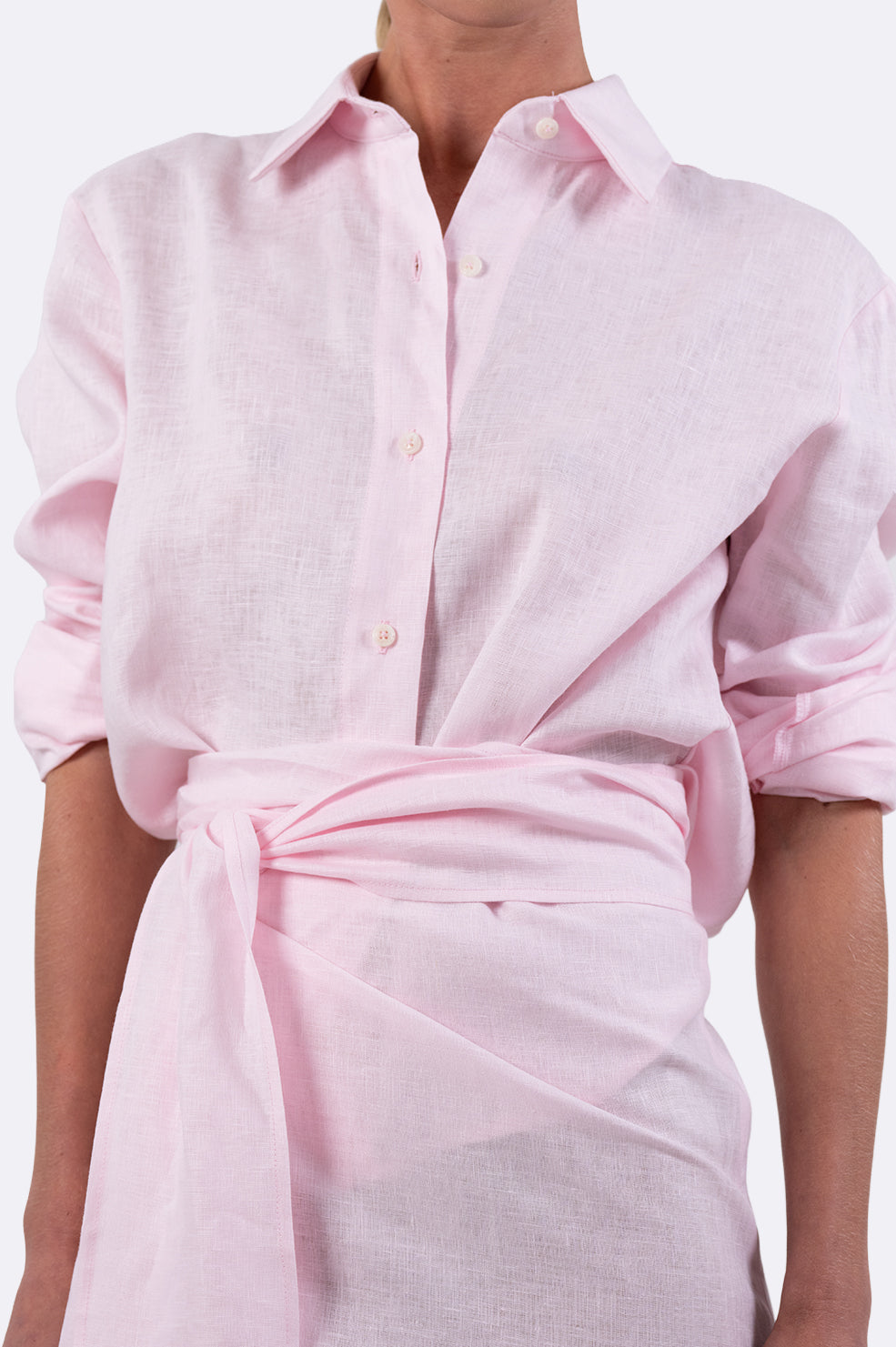 Playa Linen Pareo - Soft Pink Tops Parentezi