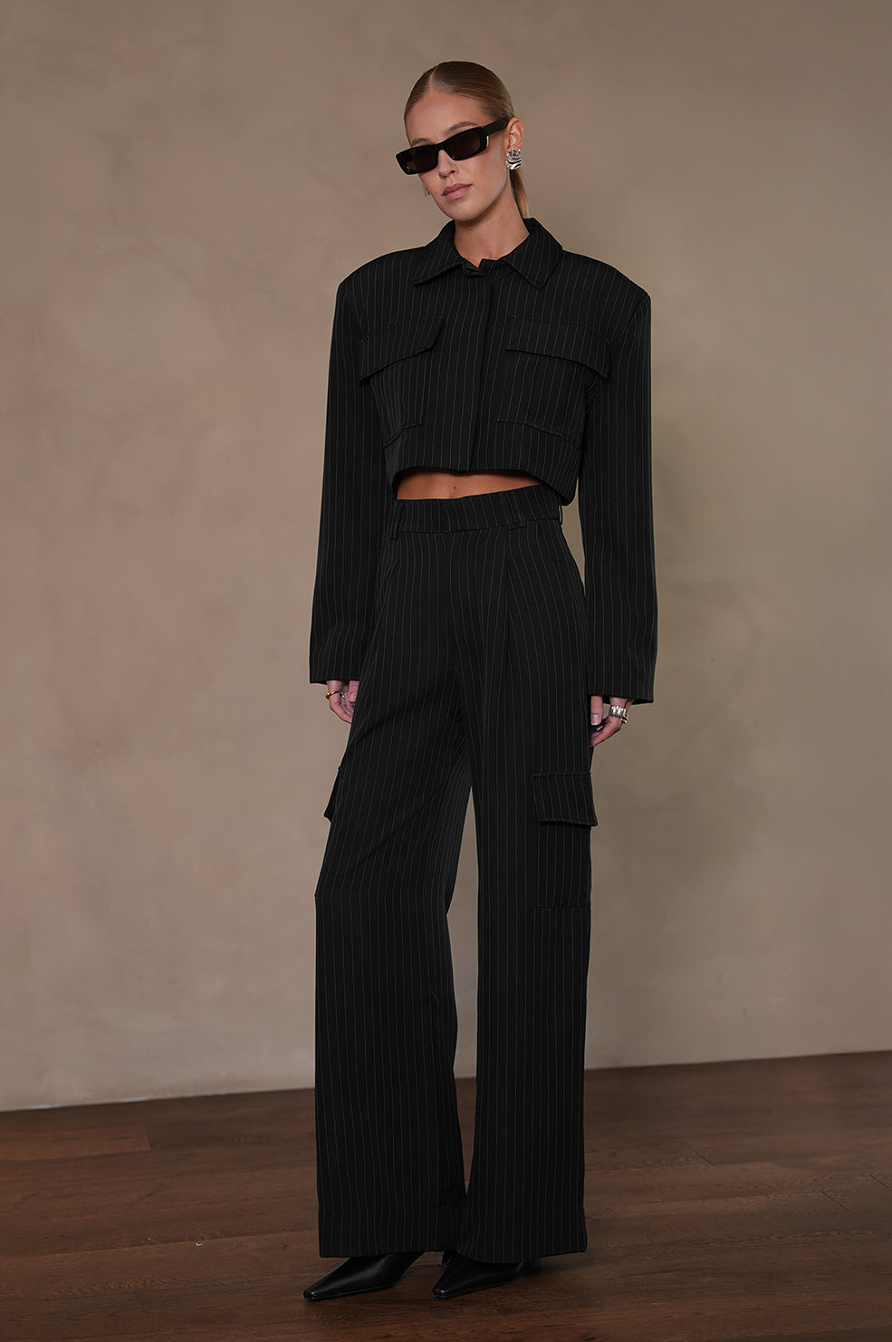 Clarice Crop Jacket - Stripe Blazer Parentezi