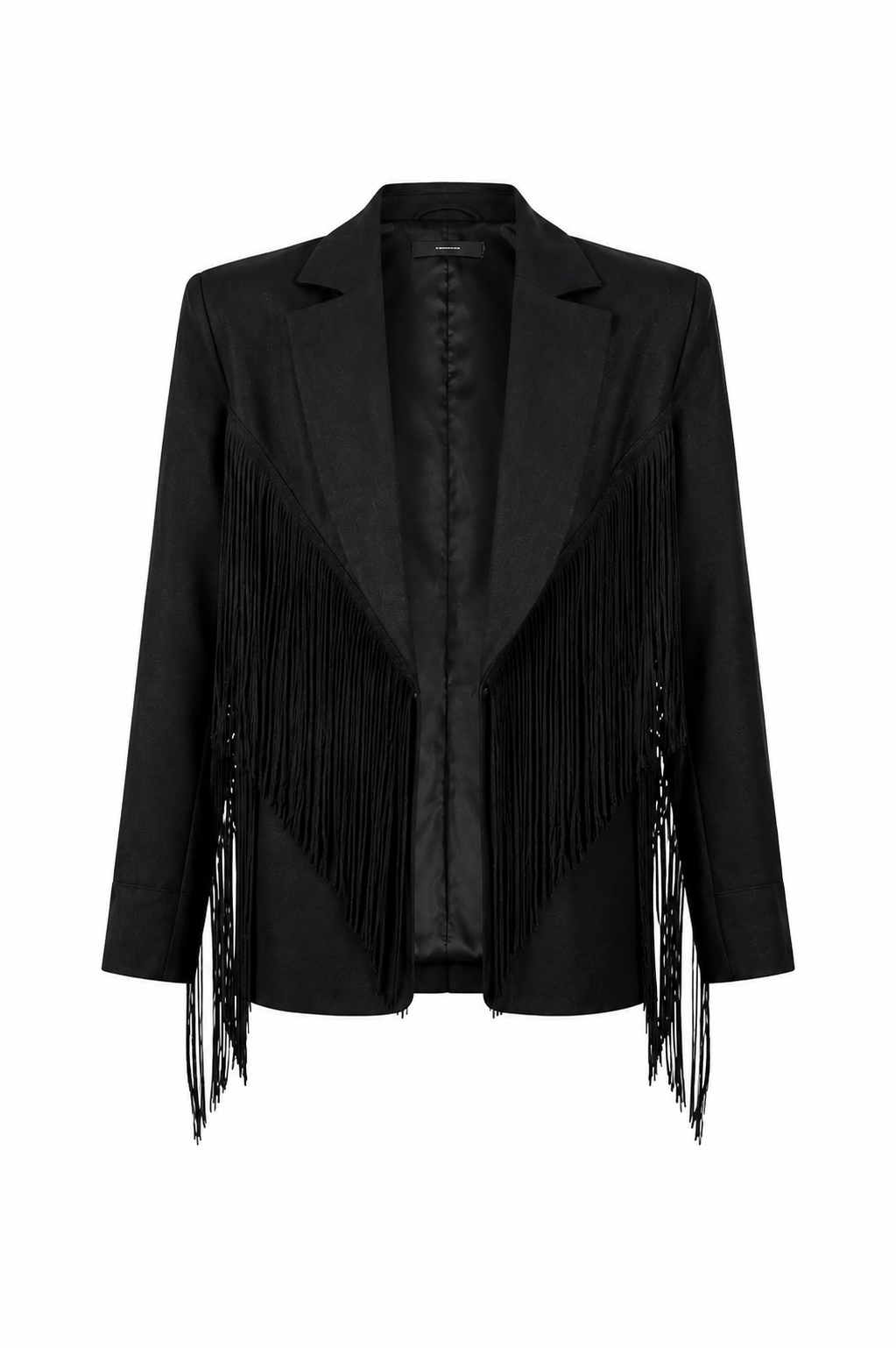 Vivienne Linen Fringe Blazer - Black Blazer Parentezi