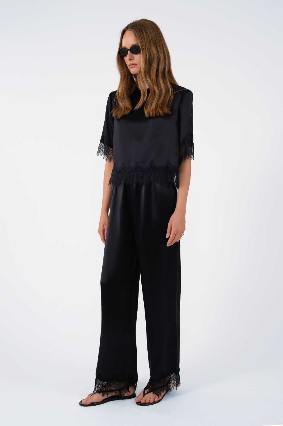 Midnight Satin Top - Navy Tops Parentezi