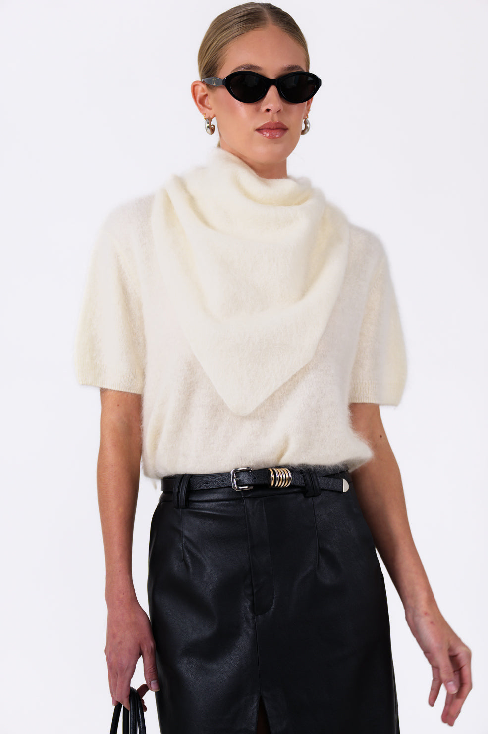 Savannah Cashmere Tee - White Tops Parentezi