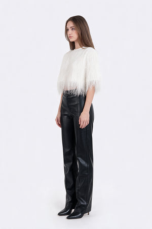 Emma Fringe Tee- White