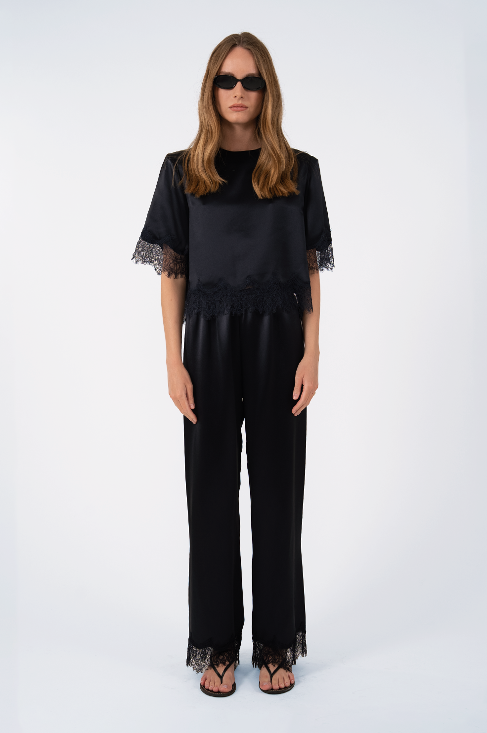 Midnight Satin Pants - Navy BOTTOMS Parentezi