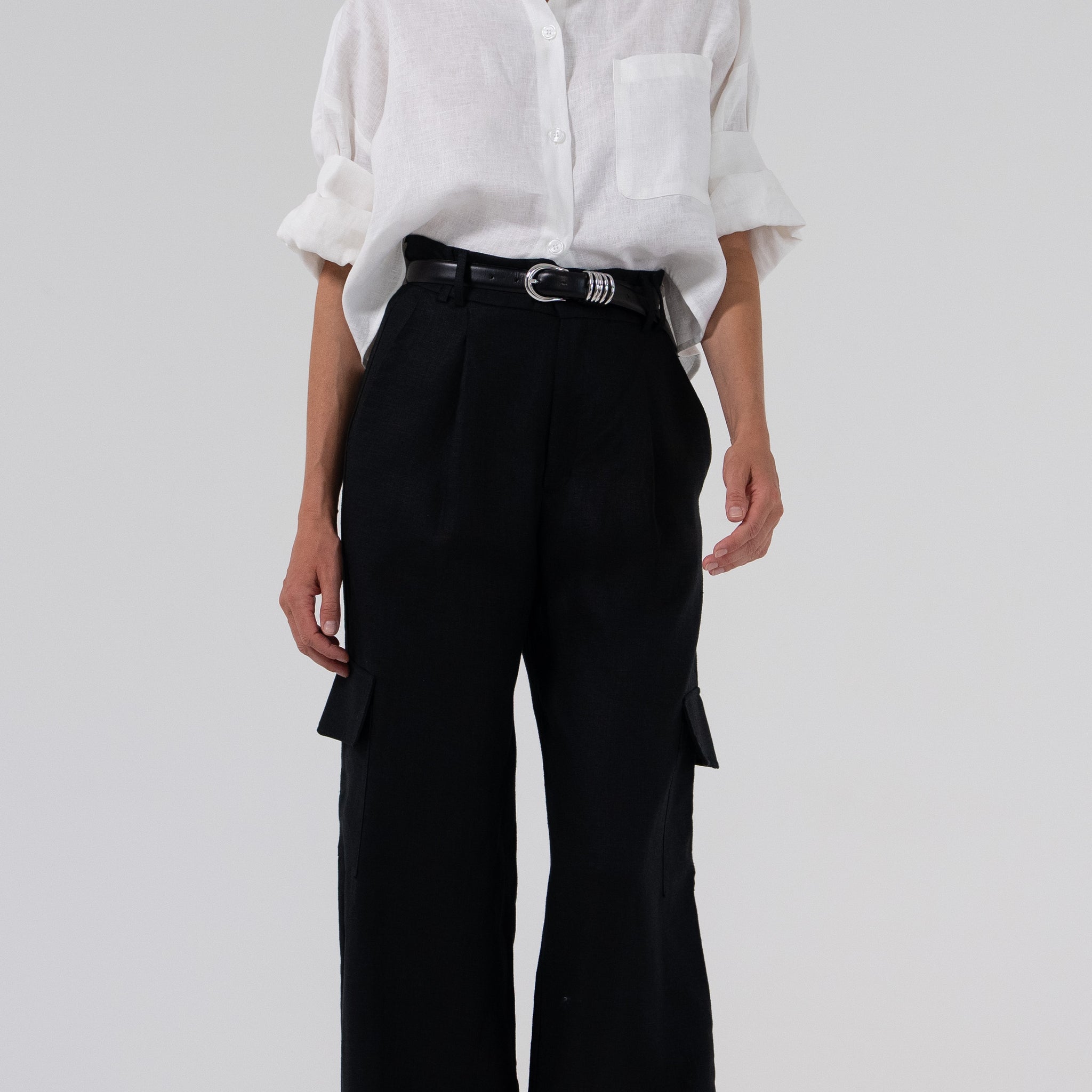 Monica Cargo Linen Pants
