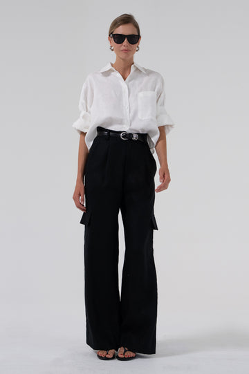 Monica Cargo Linen Pants BOTTOMS Parentezi