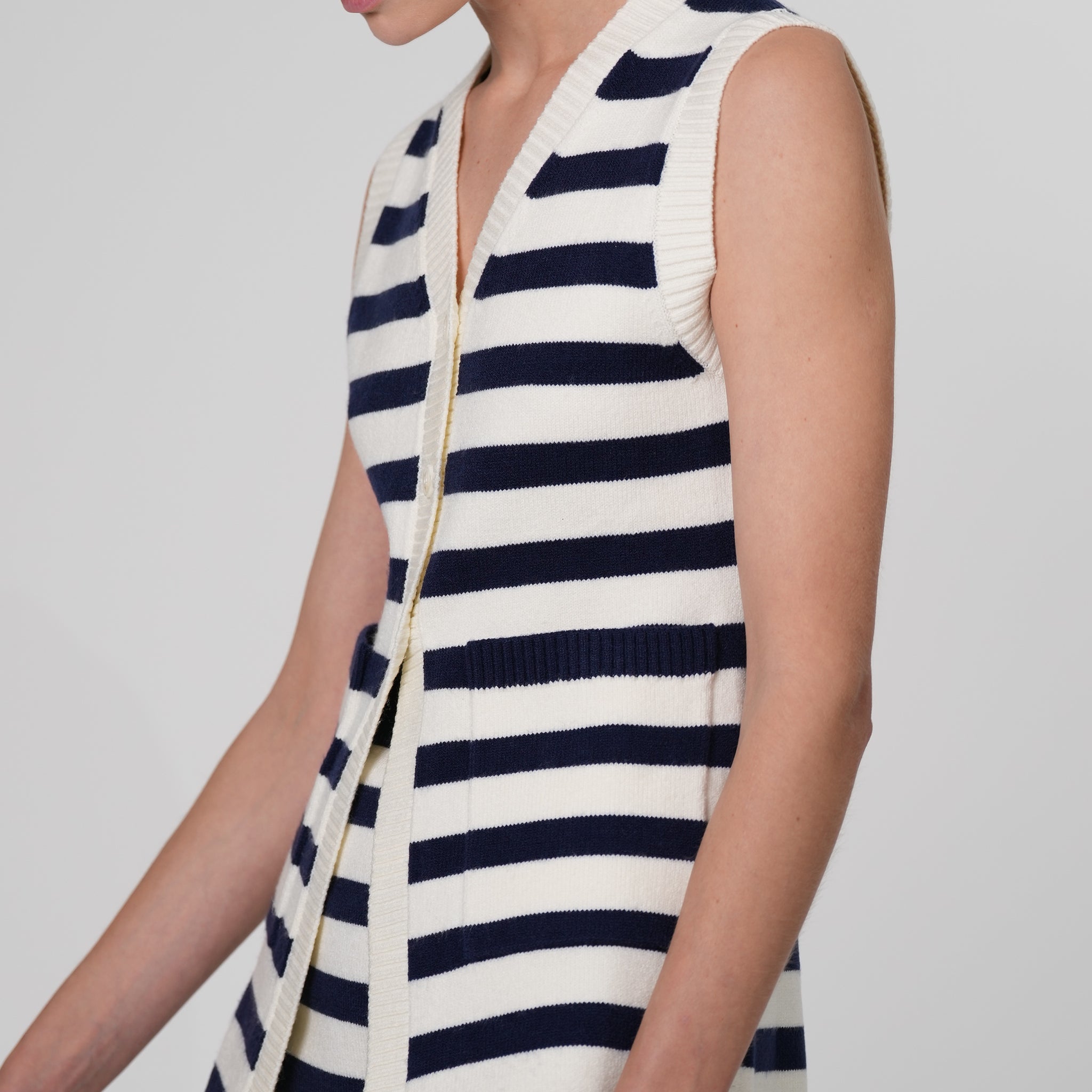 Katie Knit Vest- Stripes