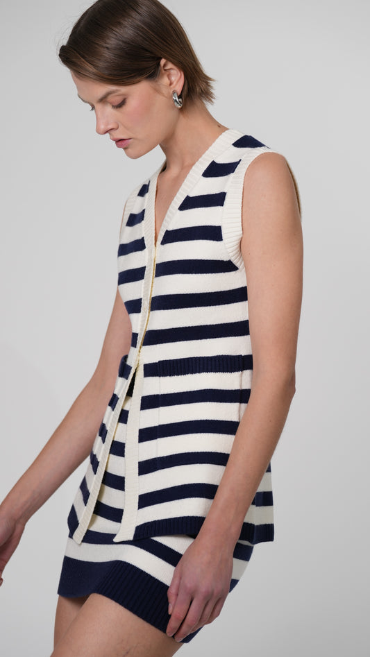 Katie Knit Vest- Stripes