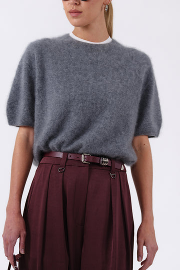 Savannah Cashmere Tee - Grey Tops Parentezi