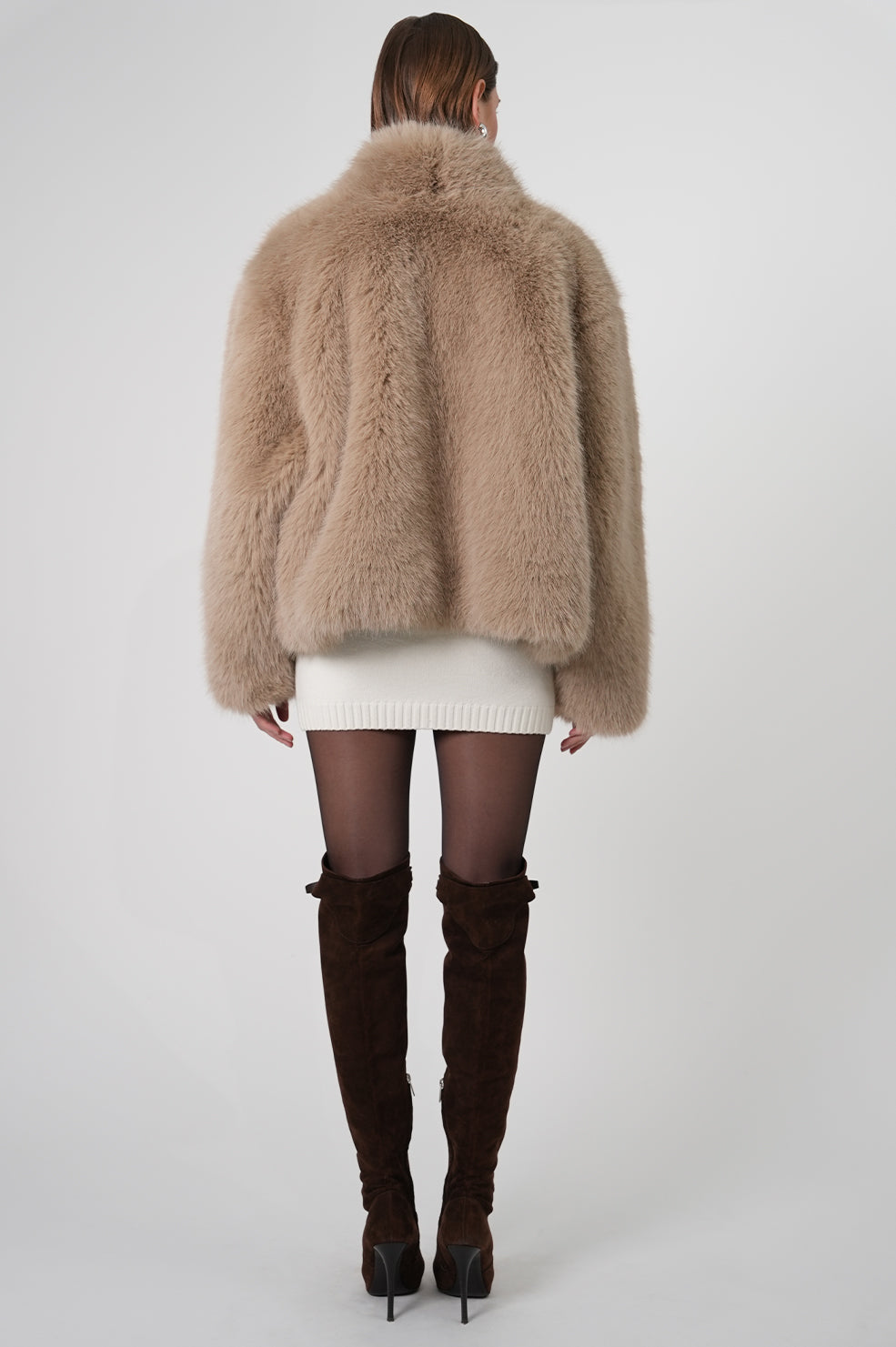 Jacqueline Faux Fur Coat - Taupe Blazer Parentezi