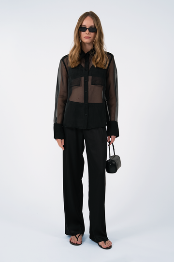 Haze Sheer Blouse - Black