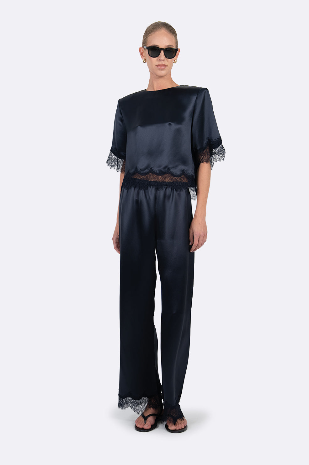 Midnight Satin Top Tops Parentezi