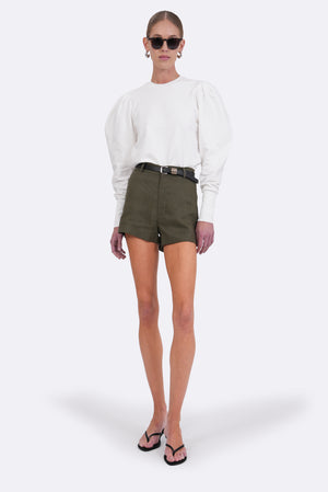 Cami Linen Shorts - Olive