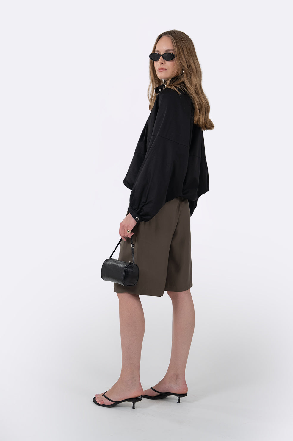 Marlowe Bubble Hem Jacket - Black Tops Parentezi