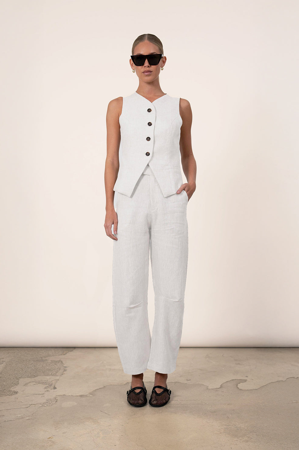 Hania Trousers - White BOTTOMS Parentezi