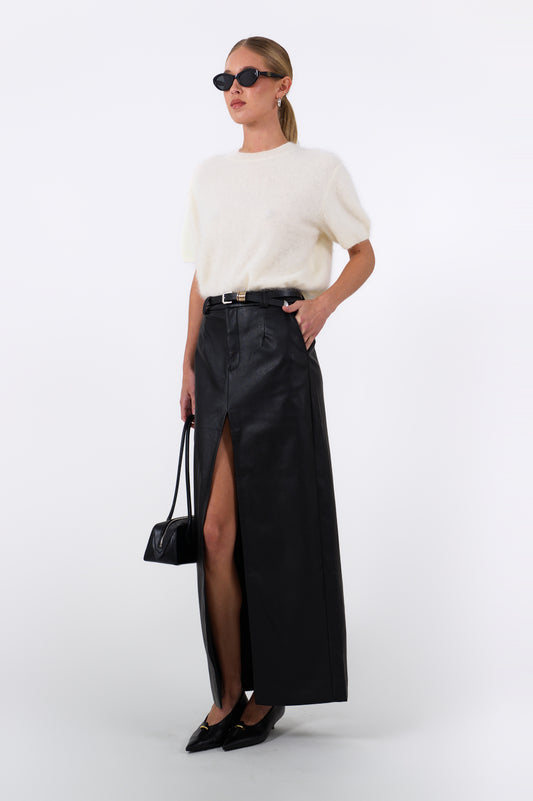 Anna Maxi Skirt - Faux Leather