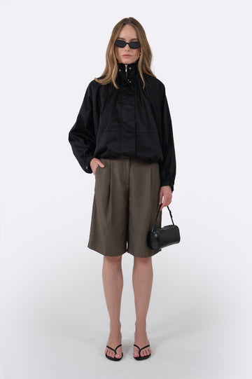 Marlowe Bubble Hem Jacket - Black Tops Parentezi