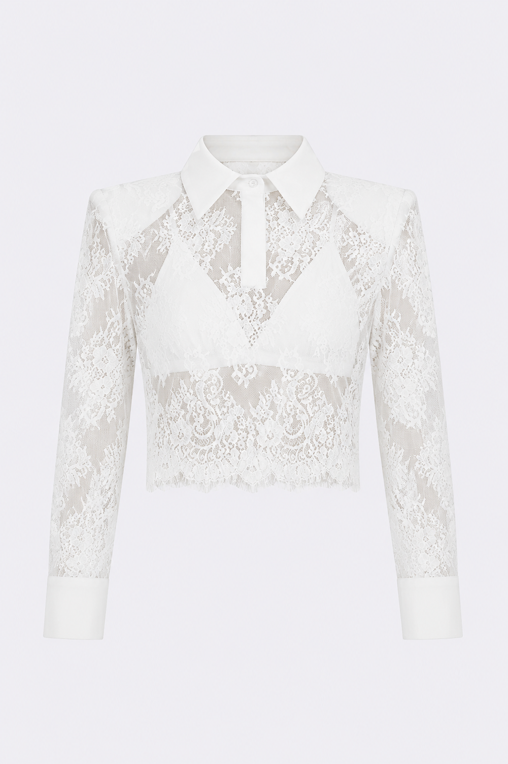 Deme Lace Polo - White Tops Parentezi