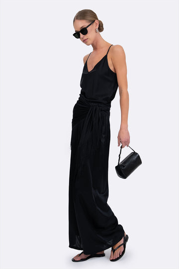 Fringe Silk Scarf Tops Parentezi