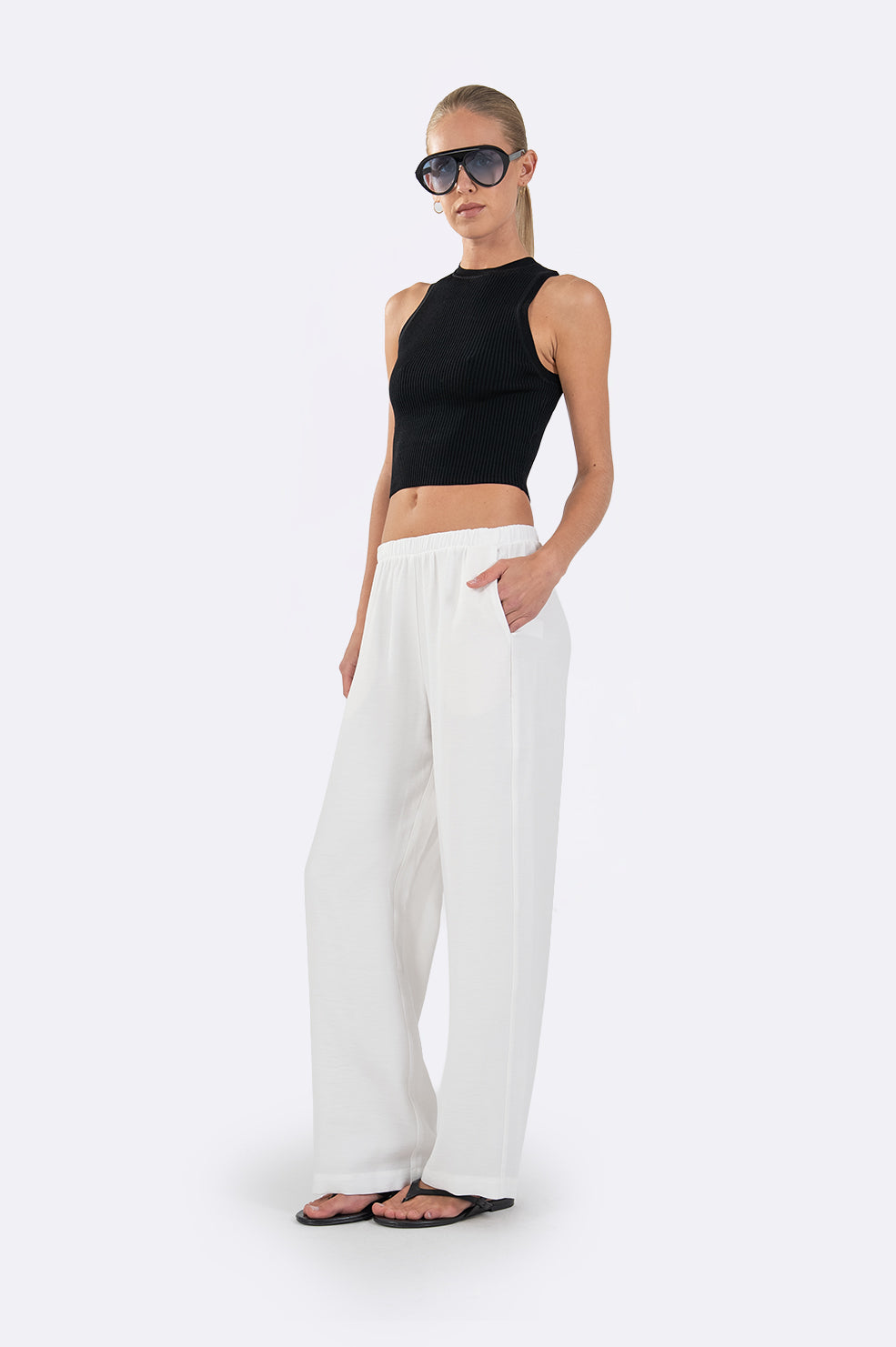 The Travel Pant - White BOTTOMS Parentezi