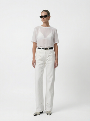 Lara Denim Pant - Ivory