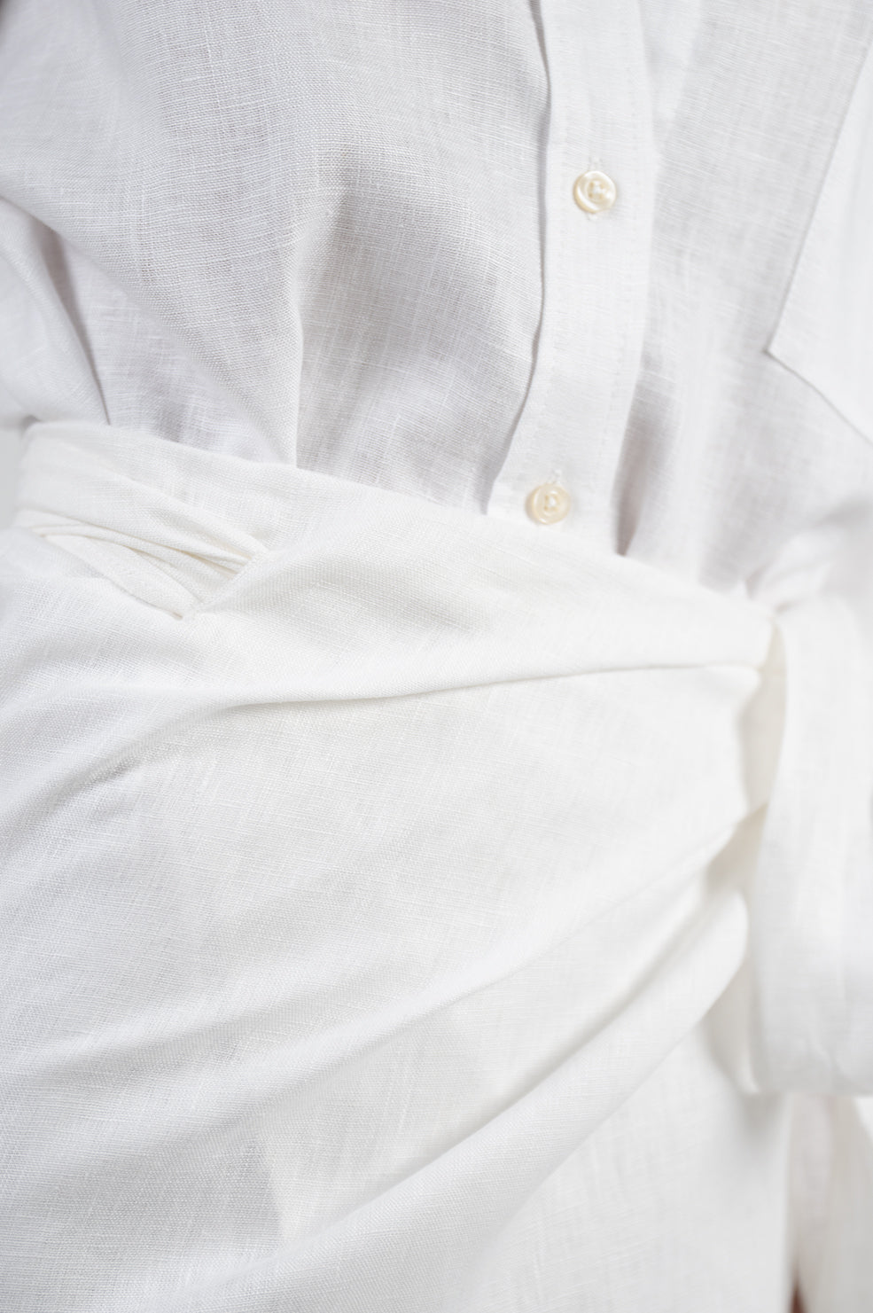 Eze Linen Fringe Skirt - Off White BOTTOMS Parentezi