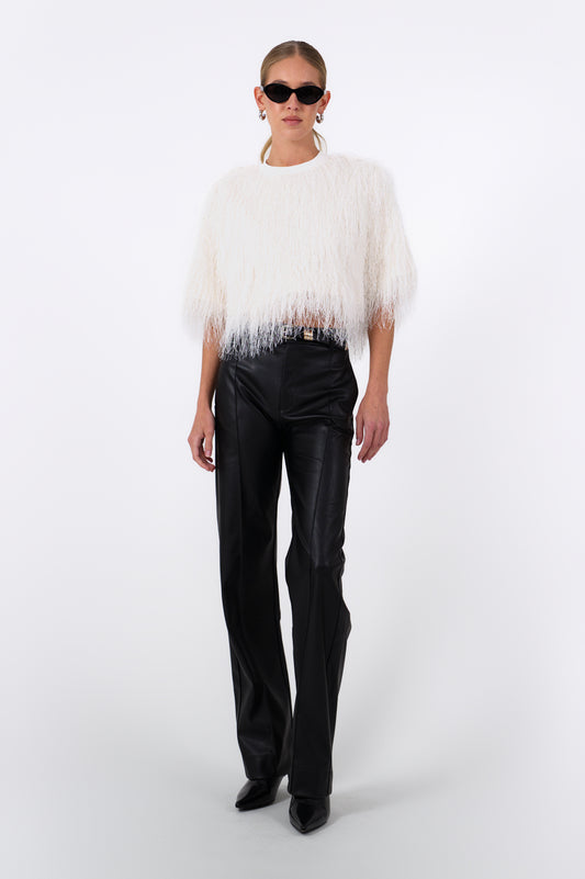 Emma Fringe Tee- White