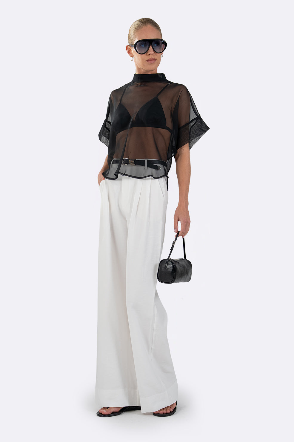 Scarlett Sheer Top - Black Tops Parentezi