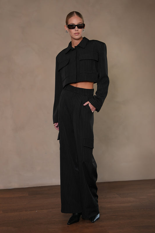 Clarice Crop Jacket - Stripe