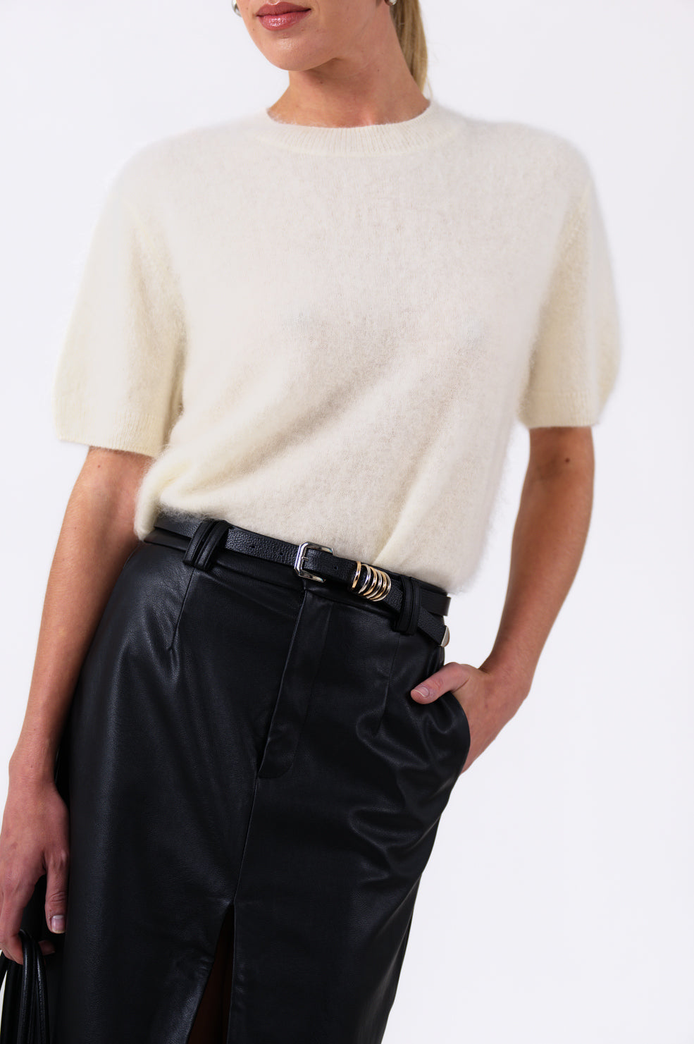Savannah Cashmere Tee - White Tops Parentezi