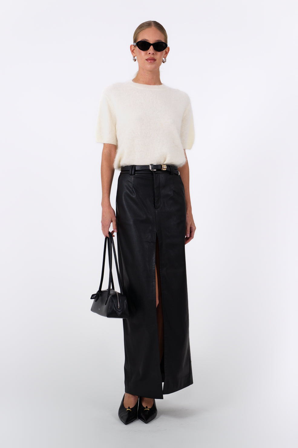 Anna Maxi Skirt - Faux Leather BOTTOMS Parentezi
