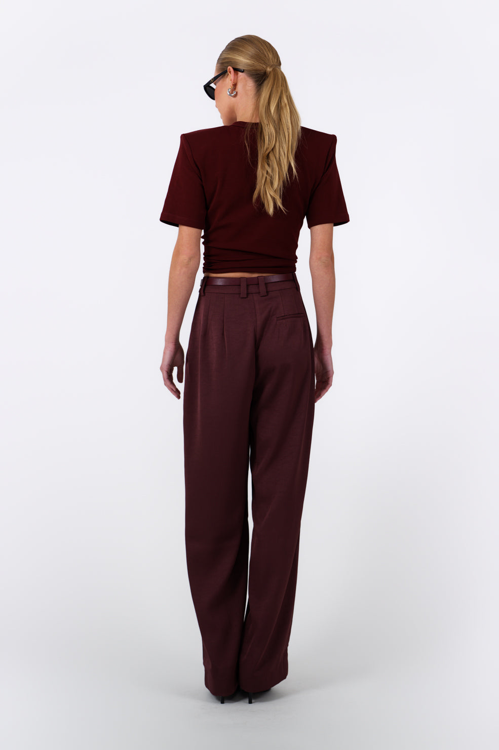 May Knot Tee - Burgundy Tops Parentezi
