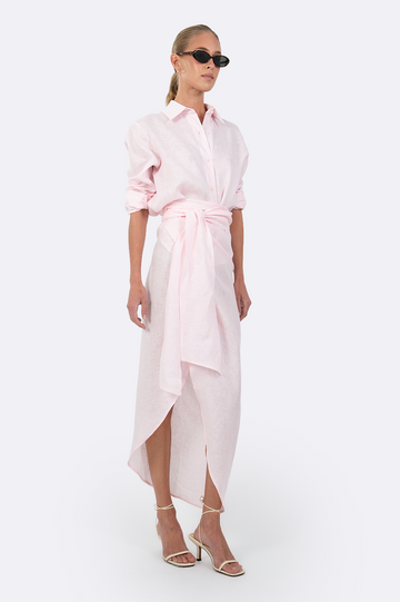Drew Linen Shirt -Soft Pink