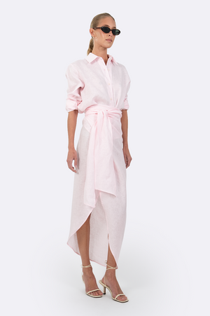 Drew Linen Shirt -Soft Pink