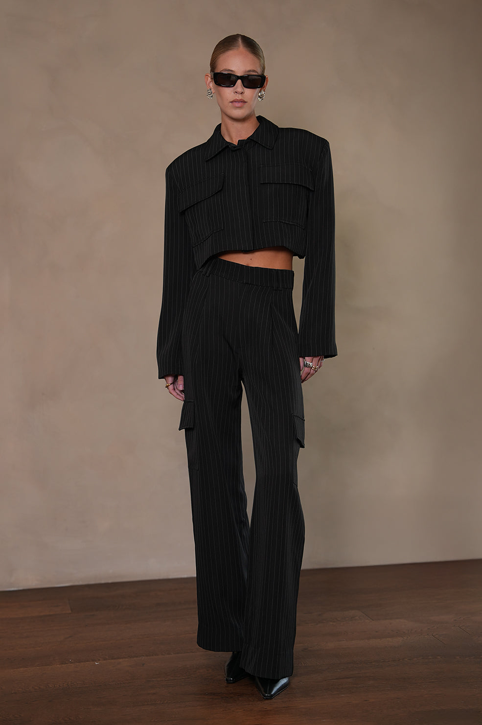 Clarice Crop Jacket - Stripe Blazer Parentezi