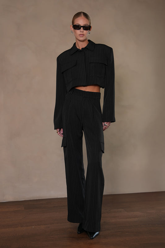 Clarice Crop Jacket - Stripe